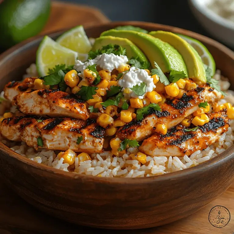 Die Zesty Street Corn Chicken Rice Bowl ist ein köstliches und nahrhaftes Gericht, das die Aromen von gegrilltem Hähnchen, würzigem Straßenmais und zartem Jasminreis vereint. Diese Geschmacksfusion entführt Sie direkt auf die Straßen Mexikos, wo Straßenhändler köstliche Snacks und Gerichte anbieten, die die Sinne verzaubern. Ideal für ein schnelles Abendessen oder als Mahlzeit für die ganze Familie, wird dieses Rezept sicher ein Hit in Ihrer Küche. In diesem Artikel erfahren Sie, wie Sie diese Geschmacksexplosion zubereiten können, während Sie gleichzeitig nützliche Informationen über die Zutaten und ihre gesundheitlichen Vorteile erhalten.