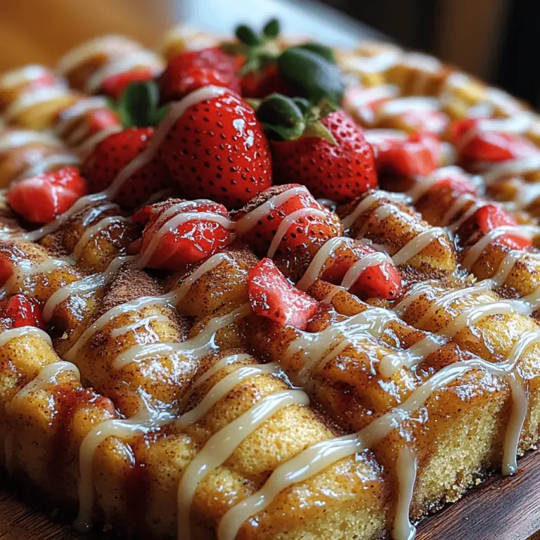 Der Erdbeer-Honigkuchen ist nicht nur ein visuelles Highlight, sondern auch ein wahrer Genuss für den Gaumen. Mit seiner saftigen Textur, der süßen Erdbeernote und dem verführerischen Zuckerguss ist dieser Kuchen perfekt für jede Gelegenheit, sei es eine Geburtstagsfeier, ein Sommerpicknick oder einfach nur ein gemütlicher Nachmittagskaffee. Der fruchtige Geschmack der frischen Erdbeeren gepaart mit der zarten, fast cremigen Konsistenz des Kuchens macht ihn zu einem unwiderstehlichen Dessert, das sowohl Kinder als auch Erwachsene begeistert.