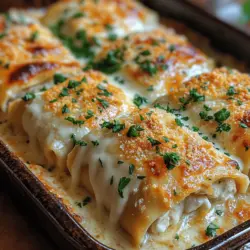 Haben Sie schon einmal von den köstlichen cremigen gebackenen Hähnchen Alfredo Lasagne-Röllchen gehört? Dieses Gericht vereint die Aromen der italienischen Küche mit der herzhaften Füllung von zartem Hähnchen und köstlichem Käse, was es zu einer perfekten Wahl für Familienessen oder besondere Anlässe macht. Die Kombination aus frisch gekochten Lasagne-Nudeln, einer reichhaltigen Alfredo-Sauce und einer Auswahl an aromatischen Zutaten macht diese Lasagne-Röllchen zu einem echten Gaumenschmaus. Sie sind nicht nur optisch ansprechend, sondern auch unglaublich lecker und sättigend.
