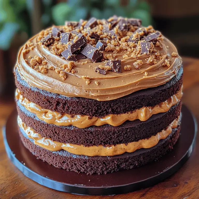 Der Butterfinger Bomb Kuchen ist eine himmlische Kreation, die süße Gaumenfreuden und nostalgische Erinnerungen an den beliebten Butterfinger-Riegel vereint. Mit schokoladigem Kuchen, einer cremigen Erdnussbutterfüllung und einem dekadenten Frosting ist dieser Kuchen das perfekte Dessert für Feiern, besondere Anlässe oder einfach nur, um sich selbst zu verwöhnen. Die Kombination aus Schokolade und Erdnussbutter ist nicht nur ein Genuss für den Gaumen, sondern auch ein wahrhaftiger Augenschmaus. In diesem Artikel werden wir die einzelnen Schritte zur Zubereitung dieses köstlichen Kuchens detailliert aufschlüsseln, sodass Sie ihn problemlos nachbacken können.
