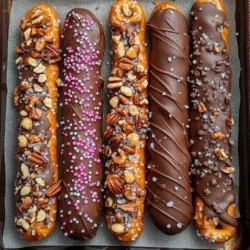 In der Welt der Snacks gibt es kaum etwas, das so unwiderstehlich ist wie die Kombination aus salzigen und süßen Aromen. Die Choco-Dipped Pretzel Bliss ist das perfekte Beispiel für diese köstliche Fusion. Diese schokoladengedeckten Brezelstangen sind nicht nur einfach zuzubereiten, sondern auch der ideale Snack für jede Gelegenheit – sei es für eine Feier, als süßes Geschenk oder einfach nur zum persönlichen Genuss. Die harmonische Balance zwischen der Knusprigkeit der Brezel und der Schokoladensüße sorgt für ein Geschmackserlebnis, das sowohl Kinder als auch Erwachsene begeistert.