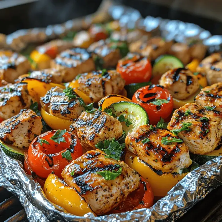 If you're searching for a delicious, healthy meal that is as easy to prepare as it is to clean up, look no further than grilled chicken veggie foil packs. This recipe has become a favorite for busy families and health enthusiasts alike, combining the robust flavors of marinated chicken with a vibrant array of vegetables, all cooked to perfection in individual aluminum foil packets. The appeal of this dish lies not only in its mouthwatering taste but also in its simplicity. With minimal prep time and fuss, you can create a satisfying meal that is ready in just a matter of minutes.