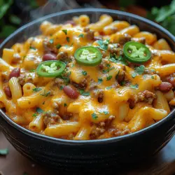 Ellenbogen-Makkaroni, auch als „Macaroni“ bekannt, sind eine der bekanntesten Nudelsorten. Ihre charakteristische Form ermöglicht es, Saucen und Aromen besonders gut zu halten, was sie ideal für Gerichte wie Chili-Makkaroni macht. Diese kleinen, gebogenen Röhrennudeln sind nicht nur vielseitig einsetzbar, sondern auch sehr beliebt in der amerikanischen Küche, insbesondere in Kombination mit Käse und verschiedenen Saucen. In diesem Rezept bringen die Ellenbogen-Makkaroni die perfekte Textur und Struktur, um die köstliche Chili-Mischung aufzunehmen.
