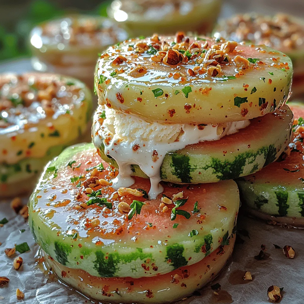Um diese erfrischenden Wassermelonen-Eis-Sandwiches zuzubereiten, benötigen Sie folgende Zutaten: