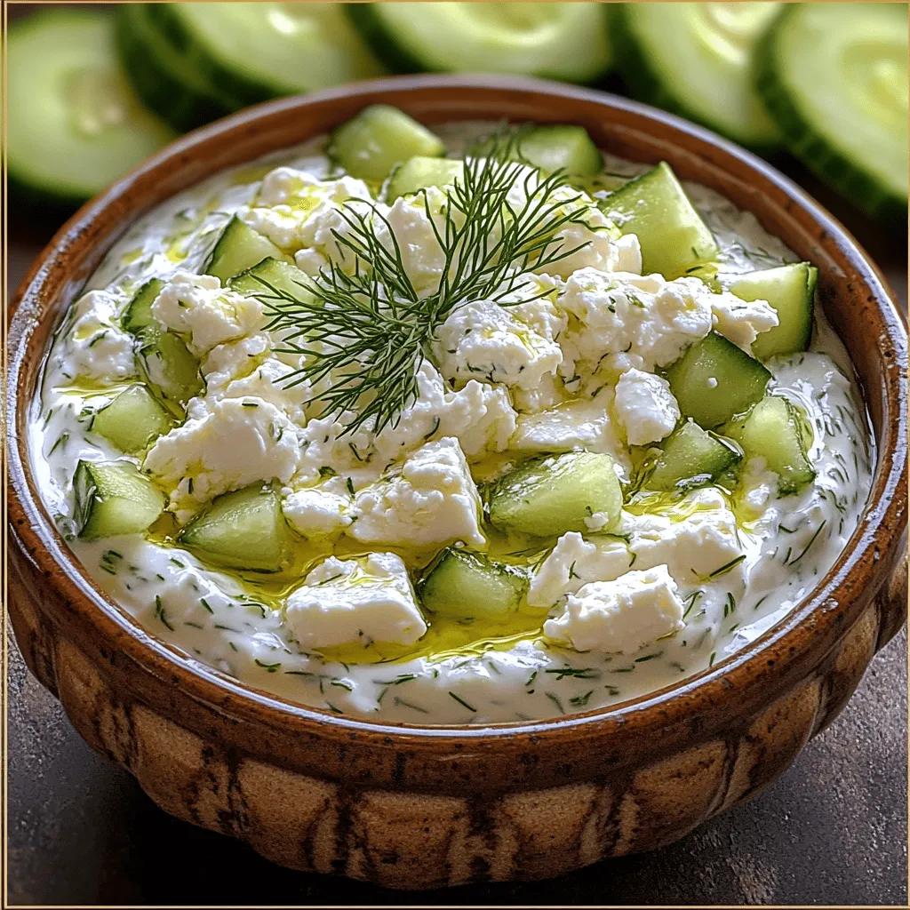 Um den perfekten cremigen Feta- und Gurkendip herzustellen, sind die richtigen Zutaten entscheidend. Lassen Sie uns jeden Bestandteil näher betrachten.