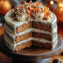 Der Himmlische Karottenkuchen mit Frischkäse-Frosting ist nicht nur ein wahrer Genuss für den Gaumen, sondern auch ein Fest für die Augen. Dieser saftige Kuchen kombiniert die natürliche Süße von frischen Karotten und saftiger Ananas mit der Cremigkeit eines köstlichen Frischkäse-Frostings. Ob für einen besonderen Anlass, eine Feier oder einfach nur als süße Belohnung – dieser Kuchen ist die perfekte Wahl und wird garantiert jeden begeistern.
