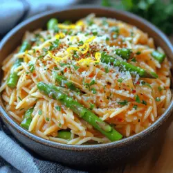 Orzo sind kleine, reisähnliche Pasta, die in der italienischen Küche weit verbreitet sind. Sie sind eine hervorragende Basis für viele Gerichte, da sie die Aromen anderer Zutaten wunderbar aufnehmen und eine angenehme Textur bieten. Orzo kann vielseitig eingesetzt werden – ob in Salaten, als Beilage oder in Suppen. In unserem Rezept dient die Orzo als Hauptbestandteil, der die cremige Zitronenbutter und den zarten Spargel perfekt ergänzt.