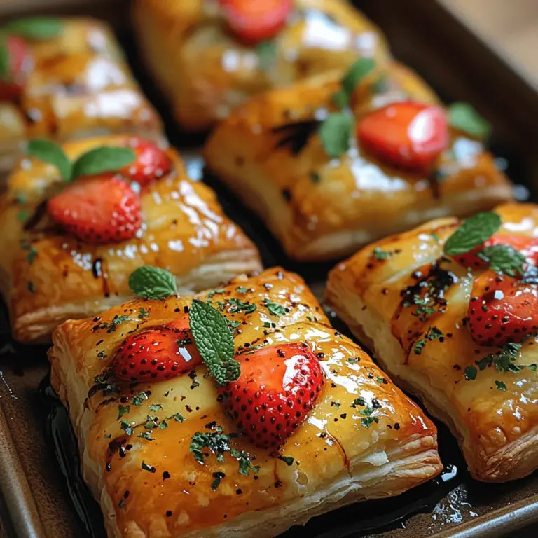 Die Kombination aus süßen Erdbeeren und cremigem Brie-Käse in einem knusprigen Blätterteig ist nicht nur ein Fest für den Gaumen, sondern auch ein echter Hingucker. Diese Erdbeer-Brie-Puffbissen sind perfekt für Festlichkeiten, als Snack oder als Appetizer bei einem gemütlichen Abendessen. Die Balance zwischen der Süße der Erdbeeren und dem herzhaften Geschmack des Brie-Käses macht diese Häppchen zu einer unvergesslichen Geschmackserfahrung.