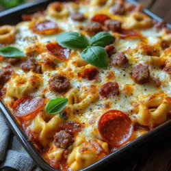 Wenn Sie ein Fan von herzhaften, fleischigen Gerichten sind, dann ist das Rezept für Fleischliebhaber Pizza Tortellini genau das Richtige für Sie. Diese innovative Kreation vereint die Aromen einer klassischen Pizza mit der köstlichen Textur von Tortellini. Stellen Sie sich vor, wie zarte Käse-Tortellini in einer würzigen Marinara-Soße mit verschiedenen Fleischsorten und geschmolzenem Käse verschmelzen – eine wahre Geschmacksexplosion für jeden Fleischliebhaber!