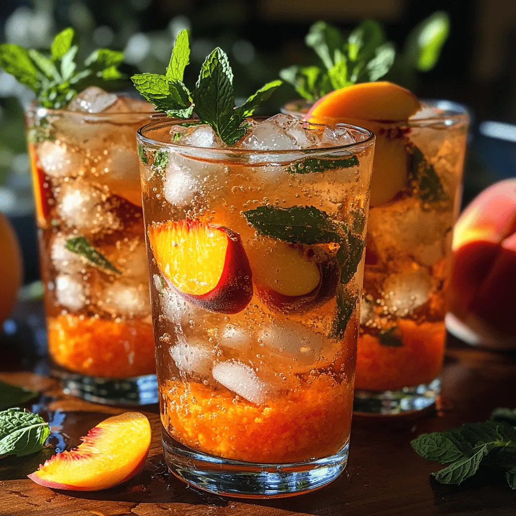 Im Sommer, wenn die Sonne strahlt und die Temperaturen steigen, gibt es nichts Erfrischenderes als ein köstliches Getränk, das die Sinne belebt. Die „Minzigen Pfirsich-Fizzers“ sind genau das, was Sie brauchen, um sich an heißen Tagen abzukühlen und zu erfrischen. Mit einer harmonischen Kombination aus saftigen Pfirsichen, aromatischer Minze und sprudelndem Wasser wird dieses Getränk nicht nur Ihren Durst stillen, sondern auch Ihre Geschmacksknospen verwöhnen.