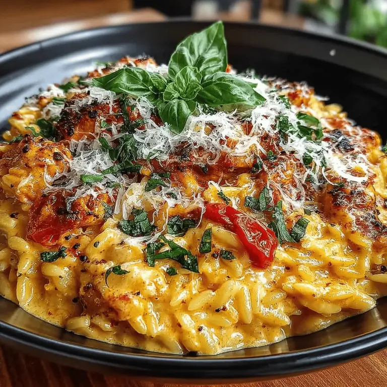 Cremige geröstete Paprika-Orzo ist nicht nur ein Genuss für den Gaumen, sondern auch ein Fest für die Augen. Diese einfache, aber geschmackvolle Pasta-Variation vereint die süßen, rauchigen Aromen von gerösteten Paprika mit der cremigen Textur einer luxuriösen Sauce. Perfekt für ein schnelles Abendessen unter der Woche oder als Hauptgericht für besondere Anlässe – dieses Rezept wird sicher alle begeistern.