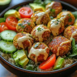 Die gebackenen Falafel Power Bowls sind nicht nur ein Fest für die Augen, sondern auch eine wahre Nahrungsquelle voller Geschmack und Nährstoffe. Diese bunten Schalen vereinen das Beste aus der pflanzlichen Küche und sind perfekt für alle, die sich gesund ernähren möchten, ohne auf den Genuss zu verzichten. Falafel, die aus Kichererbsen und frischen Kräutern zubereitet werden, sind ein beliebtes Gericht im Nahen Osten und erfreuen sich weltweit zunehmender Beliebtheit. Die Kombination aus knusprigen Falafel, frischem Gemüse und einer proteinreichen Grundlage wie Quinoa oder Vollkornreis macht dieses Gericht zu einer vollwertigen Mahlzeit.
