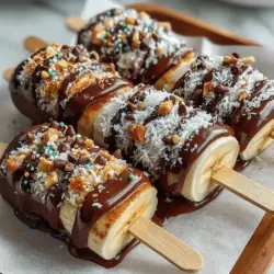 Bananen sind nicht nur lecker, sondern auch extrem vielseitig. Sie sind eine hervorragende Quelle für Kalium, Ballaststoffe und verschiedene Vitamine und Mineralien. Die Kombination von Bananen mit Schokolade bringt nicht nur Geschmack, sondern auch eine angenehme Süße, die oft als gesunde Alternative zu herkömmlichen Süßigkeiten angesehen wird. Die Choco-Banana Bliss Pops sind perfekt für Partys, als Snack für zwischendurch oder einfach als süße Belohnung nach einem langen Tag.
