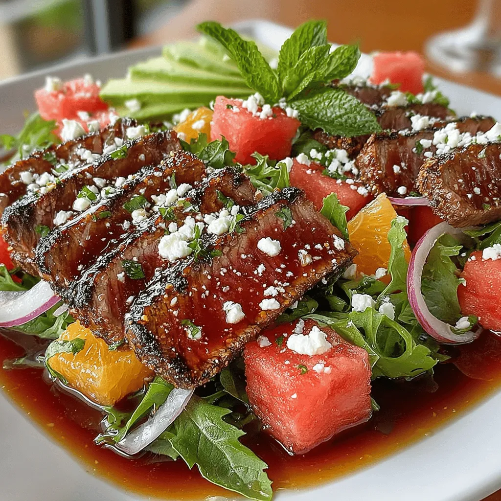 Die Erfrischende Melonen-Rindfleisch-Salat-Bowl ist ein köstliches und gesundes Gericht, das die perfekte Kombination aus frischen Aromen und einer Vielzahl von Texturen bietet. Dieses Rezept stammt ursprünglich aus der mediterranen Küche, wo die Kombination von Früchten und Fleisch traditionell geschätzt wird. Die Verwendung von Wassermelone und zartem Rindfleisch in einer Salat-Bowl ist nicht nur eine kreative Art, saisonale Zutaten zu nutzen, sondern auch eine wunderbare Möglichkeit, das Geschmacksspektrum zu erweitern.