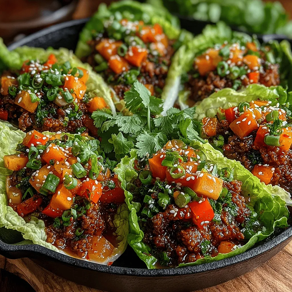 Süße & scharfe Hühnchen-Lettuce-Wraps sind ein köstliches und gesundes Gericht, das nicht nur den Gaumen erfreut, sondern auch eine Vielzahl von Aromen und Texturen vereint. Dieses Rezept ist nicht nur einfach zuzubereiten, sondern auch perfekt für ein leichtes Mittagessen oder als Snack für gesellige Abende. Ob bei einem Familienessen oder einem Treffen mit Freunden, diese Wraps sind ein wahrer Hit und bringen frischen Wind auf den Tisch.