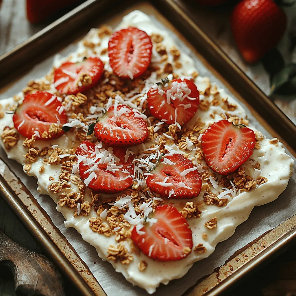 Die Erdbeer-Genuss-Joghurt-Rinde ist ein köstliches und erfrischendes Dessert, das perfekt für die warmen Sommermonate geeignet ist. Diese fruchtige Delikatesse kombiniert die Cremigkeit von griechischem Joghurt mit der Süße frischer Erdbeeren und ist nicht nur einfach zuzubereiten, sondern auch eine gesunde Alternative zu herkömmlichen Desserts. Mit nur wenigen Zutaten können Sie eine köstliche Joghurt-Rinde zaubern, die nicht nur den Gaumen erfreut, sondern auch das Auge anspricht.