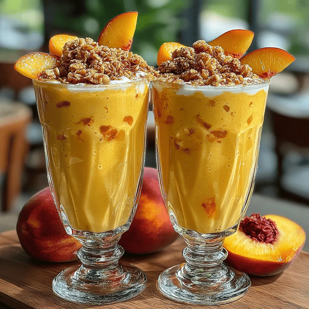 Der Pfirsich-Paradies-Cobbler-Smoothie ist nicht nur ein Genuss für den Gaumen, sondern auch ein wahres Fest für die Sinne. In den warmen Sommermonaten erfreuen sich viele Menschen an erfrischenden und gesunden Getränken, die nicht nur köstlich schmecken, sondern auch nahrhaft sind. Dieses Rezept vereint die Süße reifer Pfirsiche mit cremigem Joghurt und gesunden Haferflocken, was es zu einem idealen Frühstück oder Snack macht. Die Kombination von Aromen und Texturen in diesem Smoothie wird Sie sofort in Urlaubsstimmung versetzen.