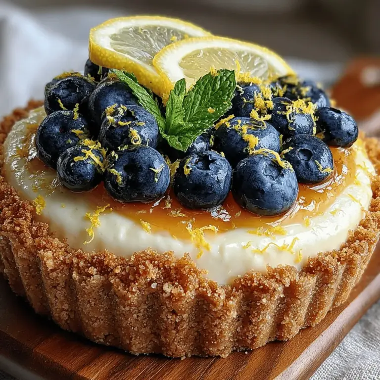 Willkommen zu einem erfrischenden Dessert, das die perfekte Balance zwischen süß und sauer bietet: die Zesty Blueberry Lemon Dream Icebox Pie. Diese köstliche Torte ist ideal für warme Tage, wenn man einen leichten und erfrischenden Nachtisch genießen möchte. Mit einer cremigen Füllung aus frischem Zitronensaft und Heidelbeeren, eingebettet in eine knusprige Graham-Cracker-Kruste, ist diese Torte nicht nur ein Genuss für den Gaumen, sondern auch ein wahrer Augenschmaus.