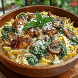 Wenn Sie auf der Suche nach einem köstlichen und herzhaften Pasta-Gericht sind, das sowohl Ihre Geschmacksknospen erfreut als auch schnell zubereitet ist, dann ist die cremige Balsamico Pilz-Hühnchen Pasta genau das Richtige für Sie. Dieses Rezept kombiniert zartes Hähnchenfleisch, aromatische Champignons und eine reichhaltige cremige Balsamico-Soße, die perfekt zu al dente gekochter Fettuccine passt. Die Kombination aus saftigem Hähnchen und erdigen Pilzen sorgt für ein Geschmackerlebnis, das sowohl einfach als auch raffiniert ist.