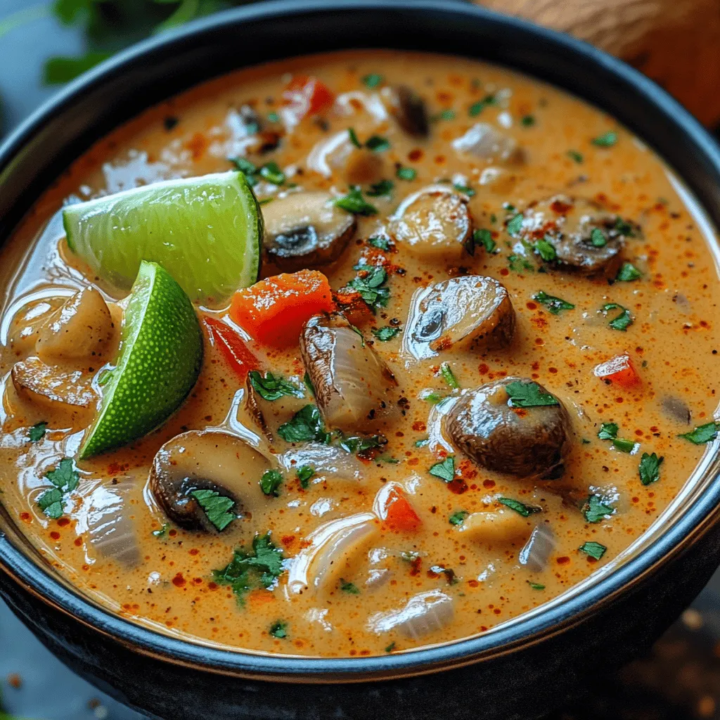 Die cremige thailändische Kokossuppe ist ein wahres Fest für die Sinne. Mit ihren intensiven Aromen und der angenehmen Schärfe ist sie nicht nur eine Gaumenfreude, sondern auch ein gesundes Gericht, das sich leicht zubereiten lässt. Die Kombination aus frischen Zutaten, aromatischen Gewürzen und der cremigen Textur der Kokosmilch macht dieses Rezept zu einem Highlight jeder Mahlzeit. Besonders in der kühleren Jahreszeit ist diese Suppe eine wunderbare Möglichkeit, sich von innen heraus zu wärmen und gleichzeitig den Körper mit wertvollen Nährstoffen zu versorgen.