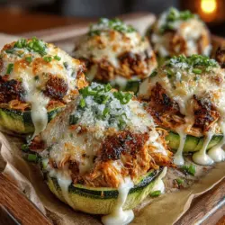 Das Buffalo Chicken Alfredo Zoodle Nester ist ein herzhaftes und zugleich leichtes Gericht, das die Aromen einer klassischen Buffalo Chicken Pizza mit der Frische von Zucchini-Nudeln kombiniert. Ideal für alle, die auf der Suche nach einer köstlichen, gesunden Alternative zu traditionellen Pasta-Gerichten sind, bieten diese Nester eine aufregende Geschmackskombination aus würzigem Hähnchen, cremiger Alfredo-Sauce und zarten Zoodles.