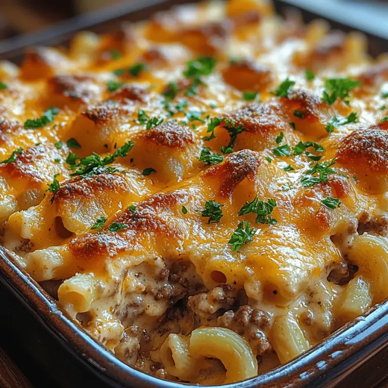 Der Bacon & Cheese Bliss Auflauf ist nicht nur ein Gericht, er ist ein Erlebnis für den Gaumen. Diese köstliche Kombination aus Rinderhackfleisch, knusprigem Speck und einer reichhaltigen Käse-Cremesauce zaubert ein Lächeln auf jedes Gesicht – perfekt für Familienessen oder gesellige Abende mit Freunden. In der kalten Jahreszeit, wenn sich die Sehnsucht nach herzhaften, wärmenden Gerichten bemerkbar macht, ist dieser Auflauf die ideale Wahl.