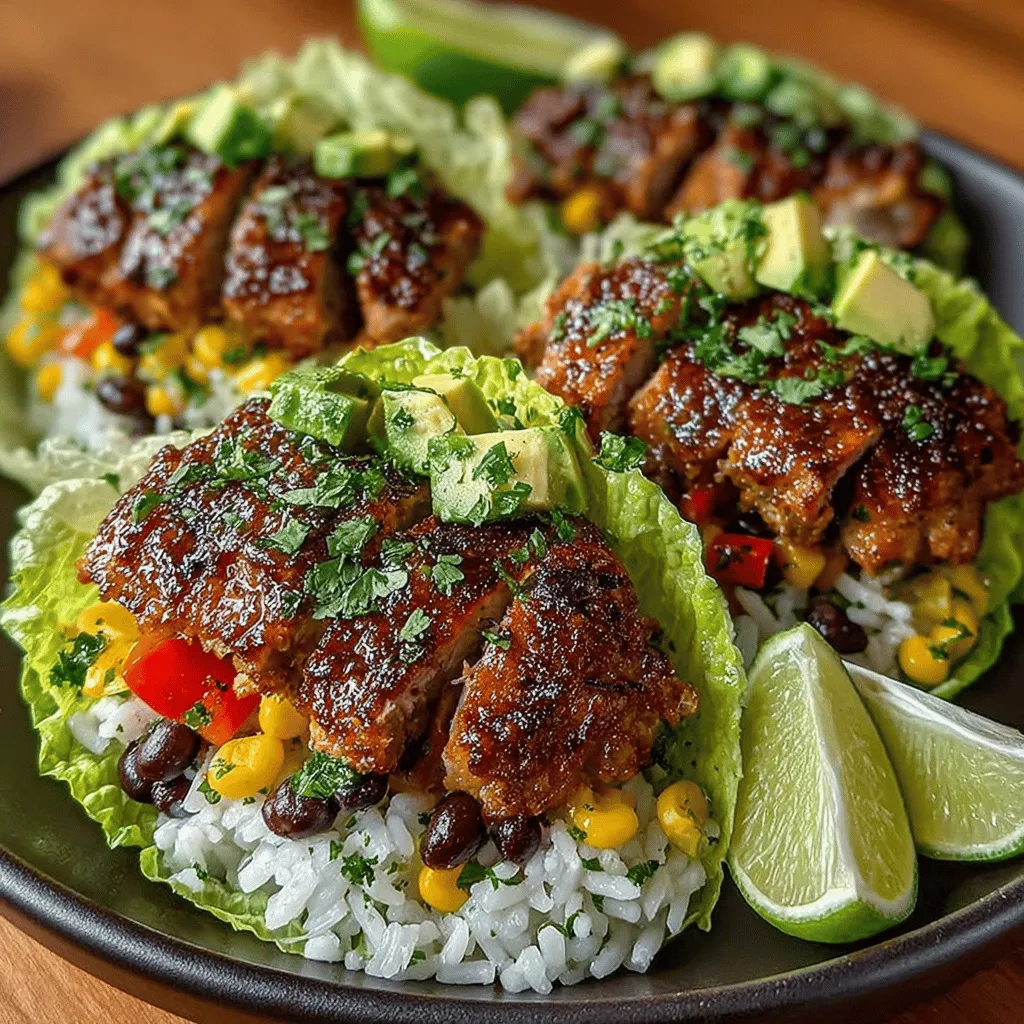 Die Küche ist ein Ort der Kreativität, besonders wenn es um gesunde und schmackhafte Rezepte geht. Wenn Sie auf der Suche nach einem Gericht sind, das einfach zuzubereiten ist, dabei aber auch frisch und voller Geschmack, sind die würzigen Limetten-Hühnchen und Reis-Lettuce-Wraps genau das Richtige für Sie. Dieses Rezept vereint zarte Hähnchenschenkel mit einer erfrischenden Kombination aus Gemüse, Reis und Bohnen, alles verpackt in knackigen Salatblättern – perfekt für ein leichtes Mittagessen oder ein gesundes Abendessen.