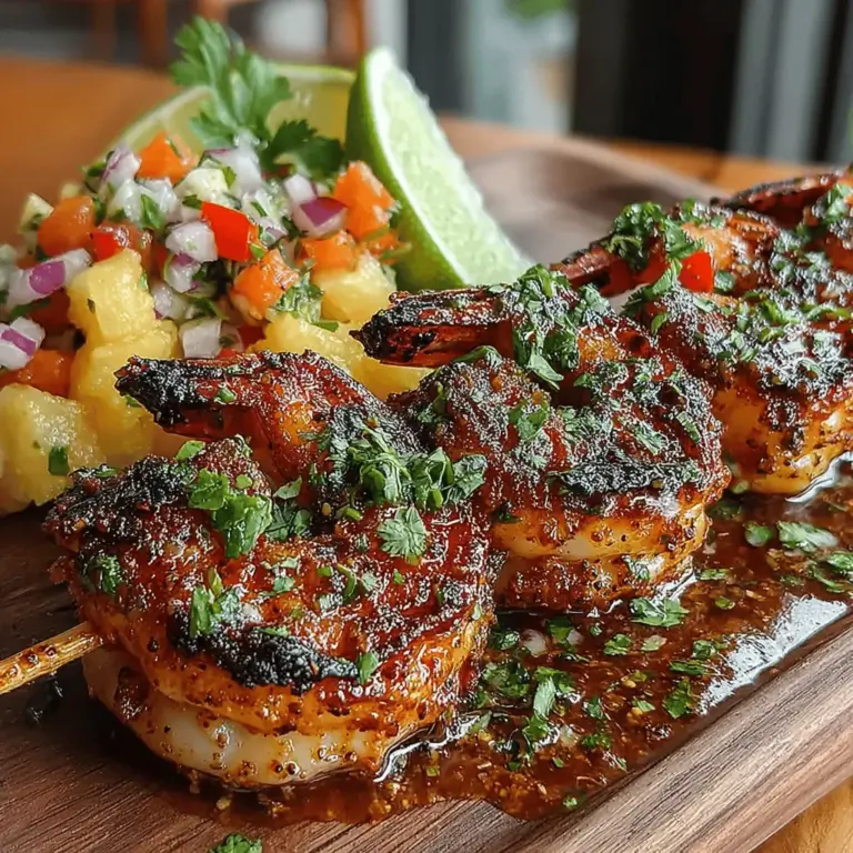 Wenn Sie auf der Suche nach einem Gericht sind, das den Geschmack des Sommers auf den Teller bringt, dann sind diese tropischen Garnelenspieße mit Ananas-Salsa genau das Richtige für Sie! Diese köstlichen Spieße sind nicht nur ein Fest für die Sinne, sondern auch eine hervorragende Möglichkeit, die frischen Aromen tropischer Zutaten zu genießen. Die Kombination aus saftigen Garnelen, würzigen Gewürzen und einer erfrischenden Ananas-Salsa ist perfekt für Grillabende, Gartenpartys oder einfach für ein schnelles Abendessen mit der Familie.