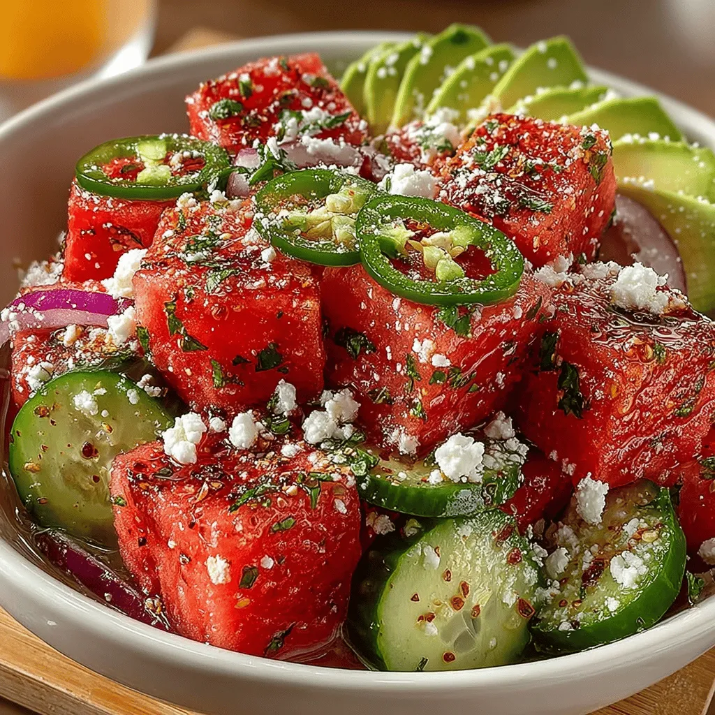 Die Sommermonate sind die perfekte Zeit für frische, leichte und geschmackvolle Salate, die nicht nur den Gaumen erfreuen, sondern auch eine wahre Augenweide sind. Einer der beliebtesten und zugleich erfrischendsten Salate, den Sie diesen Sommer ausprobieren sollten, ist der Spritzige Chili-Limetten-Wassermelonen-Salat. Diese einfache, aber dennoch köstliche Kombination aus saftiger Wassermelone, knackiger Gurke und scharfer Jalapeño sorgt für ein Geschmackserlebnis, das sowohl erfrischend als auch anregend ist.