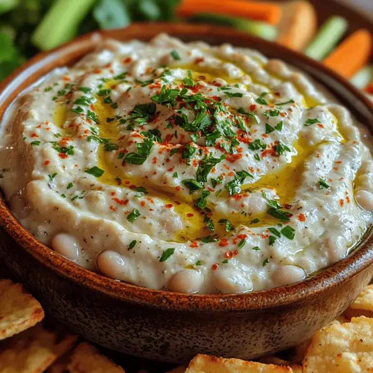 In der modernen Küche haben Rezepte eine besondere Bedeutung. Sie sind nicht nur eine Anleitung zum Kochen, sondern auch eine Möglichkeit, Kreativität auszudrücken und kulinarische Traditionen zu bewahren. In einer Welt, in der Zeit oft Mangelware ist, suchen viele nach einfachen, aber geschmackvollen Optionen, um ihre Gäste zu beeindrucken oder einfach nur sich selbst etwas Gutes zu tun. Mit diesem cremigen Knoblauch-Weißbohnen-Dip bringen wir nicht nur einen köstlichen Geschmack auf den Tisch, sondern auch eine gesunde und nahrhafte Snack-Option.