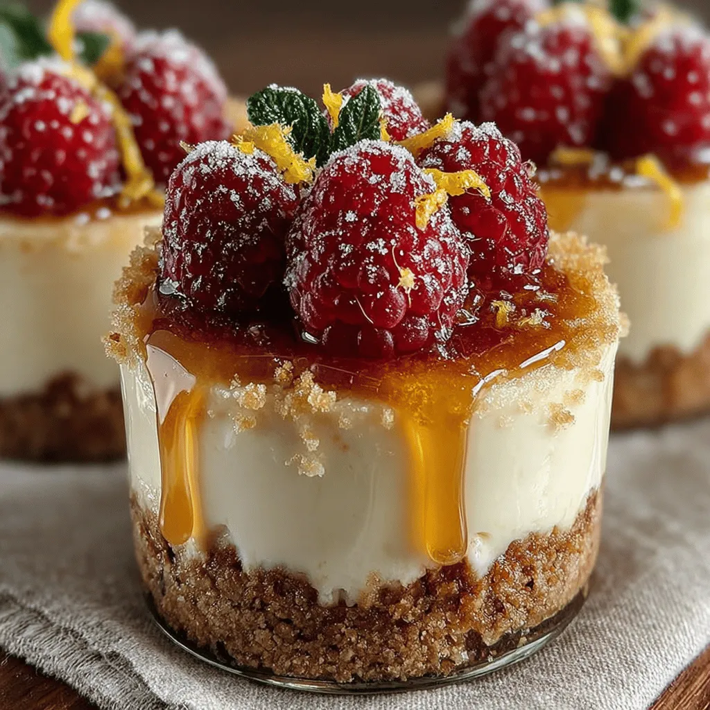 Wenn Sie auf der Suche nach einem erfrischenden, köstlichen und zugleich einfachen Dessert sind, sind die Zesty Lemon Raspberry Cheesecake Cups genau das Richtige für Sie! Diese kleinen Leckereien kombinieren die frische Säure von Zitrone mit der süßen, leicht herben Note von Himbeeren und einer cremigen Cheesecake-Füllung, die einfach unwiderstehlich ist. Perfekt für warme Sommertage oder besondere Anlässe, bieten diese Cheesecake Cups eine elegante Präsentation in einem Glas und sind zudem schnell zubereitet.