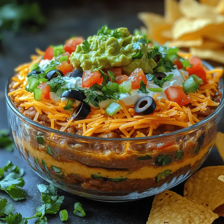 Taco-Bohnendip ist ein absoluter Klassiker bei jeder Feier, sei es eine Geburtstagsfeier, ein Grillabend oder einfach nur ein gemütlicher Abend mit Freunden. Dieser köstliche Dip kombiniert die Aromen von klassischen Tacos in einer einfachen, schichtweisen Form, die nicht nur lecker, sondern auch optisch ansprechend ist. Ursprünglich inspiriert von der mexikanischen Küche, hat sich dieser Dip in vielen Haushalten als beliebtes Partygericht etabliert.