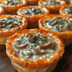 Samtige Pilzrisotto-Tassen sind eine exquisite Kreation, die sowohl das Auge als auch den Gaumen erfreut. Diese köstlichen kleinen Häppchen stammen ursprünglich aus der italienischen Küche, wo Risotto als ein Grundnahrungsmittel gilt. Risotto ist nicht nur ein Hauptgericht, sondern auch eine vielseitige Basis, die in verschiedenen Variationen und Präsentationen serviert werden kann. Die Idee, Risotto in Mini-Phyllo-Tassen zu servieren, verleiht dem traditionellen Rezept eine moderne Note und macht es perfekt für Partys oder besondere Anlässe.