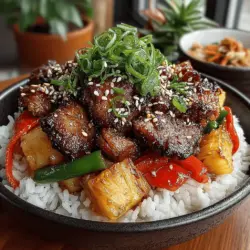 Das Teriyaki-Hühnchen mit Ananas-Wokgemüse ist ein wahrer Genuss aus der asiatischen Küche, der sowohl Geschmäcker als auch Farben harmonisch vereint. Die Kombination von zartem, mariniertem Hühnchen, fruchtiger Ananas und knackigem Gemüse sorgt nicht nur für ein geschmackliches Erlebnis, sondern auch für eine ansprechende Präsentation. Dieses Gericht ist nicht nur leicht zuzubereiten, sondern eignet sich auch hervorragend für verschiedene Anlässe – sei es ein schnelles Abendessen unter der Woche oder ein geselliges Dinner mit Freunden.