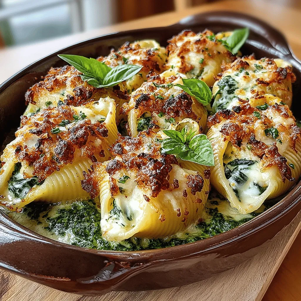 Die Zitronen-Ricotta-Gefüllten Muscheln mit Pesto sind ein wahrer Genuss für die Sinne und fangen die Essenz der italienischen Küche perfekt ein. Dieses Gericht kombiniert zarte, große Pasta-Muscheln, die mit einer cremigen Ricotta-Füllung und frisch gehacktem Spinat gefüllt sind und von einer aromatischen Pesto-Sauce umhüllt werden. Die Zugabe von Zitronenschale und -saft verleiht dem Gericht eine erfrischende Note, die es ideal für jede Gelegenheit macht – sei es ein Familienessen, ein festliches Dinner oder einfach ein gemütlicher Abend zu Hause.
