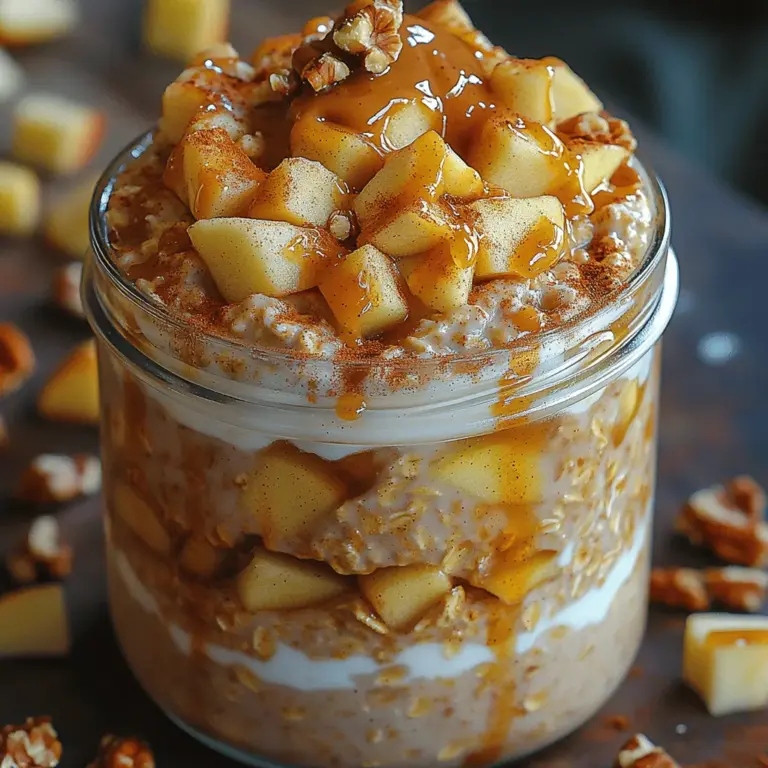 Der Morgen ist oft hektisch, und die Suche nach einem nahrhaften, schmackhaften Frühstück kann manchmal zu einer Herausforderung werden. Hier kommen die süßen Apfelkuchen Overnight Oats ins Spiel – ein Rezept, das nicht nur einfach zuzubereiten ist, sondern auch köstlich schmeckt und voller gesunder Zutaten steckt. Dieses Gericht kombiniert die Aromen eines klassischen Apfelkuchens mit der Bequemlichkeit von Overnight Oats, und bietet somit eine ideale Lösung für alle, die auch in der Früh gesund essen möchten, ohne viel Aufwand zu betreiben.