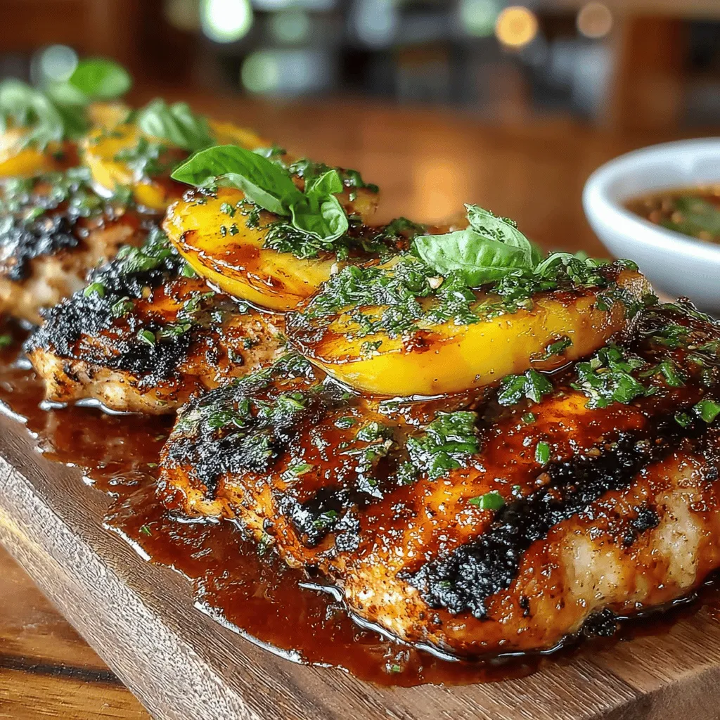 Willkommen zu einem einzigartigen Grillvergnügen mit unserem Rezept für saftiges BBQ-Hähnchen mit gegrillten Pfirsichen. Dieses Gericht vereint die zarte Textur von perfekt gegrilltem Hähnchen mit der süßen, rauchigen Note von gegrillten Pfirsichen und ist damit ein absoluter Hit auf jeder Grillparty. Die Kombination aus würziger BBQ-Sauce und frischen, saftigen Früchten wird Ihre Geschmacksknospen begeistern und ist ideal für verschiedene Anlässe, sei es ein Sommerfest im Garten oder ein gemütliches Abendessen mit Freunden.
