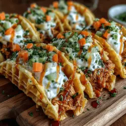 Für die Zubereitung der Mini Buffalo Chicken Waffle Tacos benötigen Sie die folgenden Zutaten: