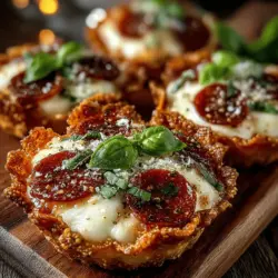 In der heutigen schnelllebigen Welt ist es oft eine Herausforderung, gesunde und schmackhafte Mahlzeiten in unseren Alltag zu integrieren. Die Mini-Peperoni-Pizza-Wonton-Tassen sind die perfekte Lösung für alle, die ein schnelles, einfaches und gleichzeitig nahrhaftes Gericht zubereiten möchten. Dieses Rezept kombiniert die klassischen Aromen einer Pizza mit der Leichtigkeit und Knusprigkeit von Wonton-Wrappern. Sie eignen sich hervorragend als Vorspeise, Snack oder sogar als Hauptgericht.