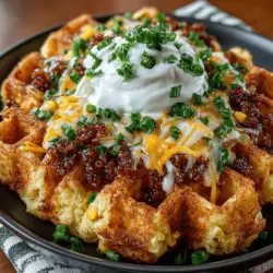Willkommen zu einem Rezept, das die Herzen von Käseliebhabern und Chili-Fans gleichermaßen höher schlagen lässt! Die Cheddar Chili Cornbread Waffles sind eine köstliche Fusion aus traditionellem amerikanischem Maisbrot und herzhaftem Chili, die sich perfekt für ein Frühstück, Mittagessen oder sogar als Snack eignet. Diese Waffeln sind nicht nur schmackhaft, sondern auch vielseitig – sie lassen sich leicht anpassen und mit verschiedenen Toppings garnieren.