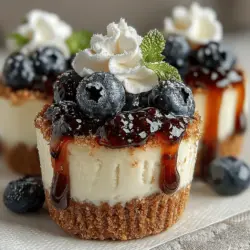 Willkommen zu einem der verführerischsten Desserts, das Sie je ausprobieren werden: die Blaubeer-Genuss No-Bake Cheesecake-Törtchen. Dieses Rezept vereint die cremige Köstlichkeit eines traditionellen Käsekuchens mit der frischen, fruchtigen Note von Blaubeeren – und das alles ohne Backen! Ideal für heiße Sommertage oder als süßer Abschluss eines festlichen Abendessens, sind diese kleinen Törtchen nicht nur einfach zuzubereiten, sondern auch eine Augenweide auf jedem Tisch.