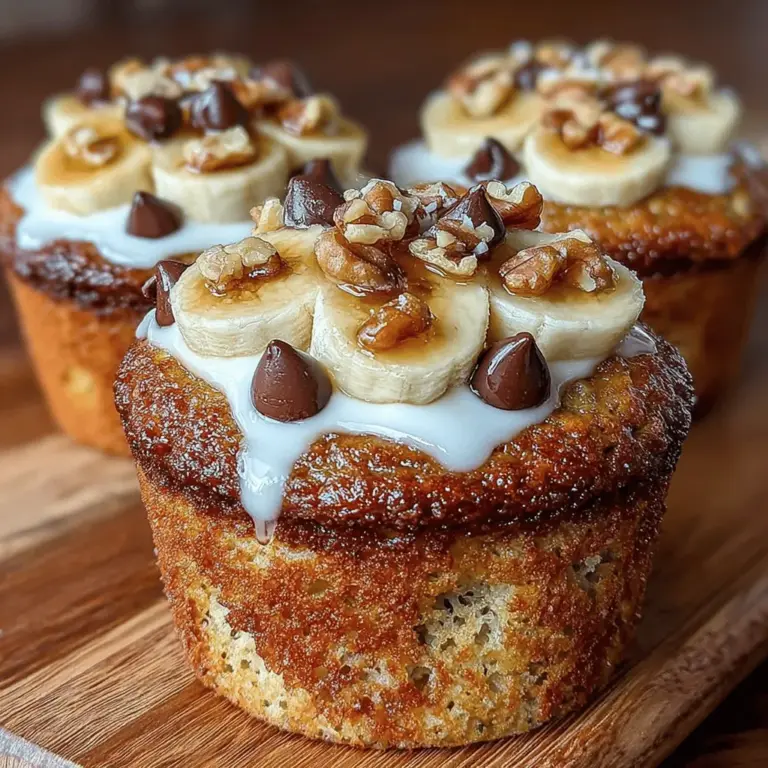 Erdnussbutter-Banane-Hafer-Muffins sind nicht nur eine köstliche Nascherei, sondern auch eine nahrhafte Option für Frühstück oder Snack. Diese Muffins kombinieren die natürlichen Süßstoffe von reifen Bananen mit der cremigen Textur von Erdnussbutter, und sie sind vollgepackt mit Ballaststoffen aus Haferflocken. Egal, ob Sie ein schnelles Frühstück für unterwegs benötigen oder nach einem gesunden Snack suchen, diese Muffins sind die perfekte Lösung.
