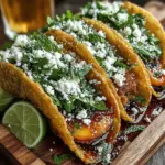 Die knusprigen Pfirsich-Tacos sind eine kreative und köstliche Möglichkeit, frische Pfirsiche zu genießen. Diese Tacos kombinieren die Süße von reifen, saftigen Pfirsichen mit herzhaften und würzigen Zutaten, was sie zu einem echten Gaumenschmaus macht. Ideal für den Sommer, wenn Pfirsiche in ihrer besten Form sind, sind diese Tacos nicht nur ein Fest für die Sinne, sondern auch ein gesundes Gericht, das voller Nährstoffe steckt.