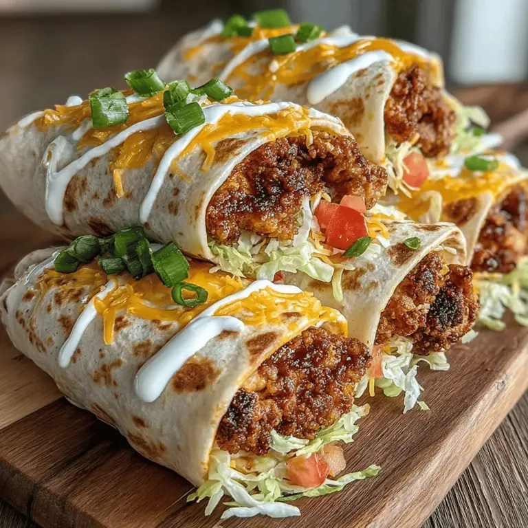 Diese Wraps sind nicht nur köstlich, sondern auch vielseitig in der Zubereitung. Die wichtigsten Zutaten sind: