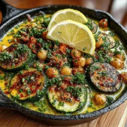 Die Cremige Knoblauch-Kichererbsen-Zucchini-Pfanne ist nicht nur ein Genuss für die Geschmacksknospen, sondern auch ein hervorragendes Beispiel für die Kombination von gesunden, pflanzlichen Zutaten, die sich perfekt für eine schnelle und köstliche Mahlzeit eignen. Dieses Rezept ist ideal für alle, die auf der Suche nach einer schmackhaften und nährstoffreichen Option sind, die schnell zubereitet werden kann. Ob für ein schnelles Abendessen unter der Woche oder als köstliches Gericht für Gäste – diese Pfanne wird schnell zum Favoriten.