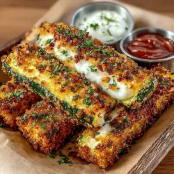 Zucchini-Wedges sind nicht nur einfach zuzubereiten, sondern auch eine köstliche und gesunde Snack-Option für jeden Anlass. Diese knusprigen, goldbraunen Zucchini-Wedges sind perfekt als Appetizer, Beilage oder sogar als Hauptgericht, wenn Sie eine leichtere Option suchen. In Kombination mit einem cremigen Ranch-Dip sind sie ein unvergesslicher Genuss, der sowohl Kinder als auch Erwachsene begeistern wird.