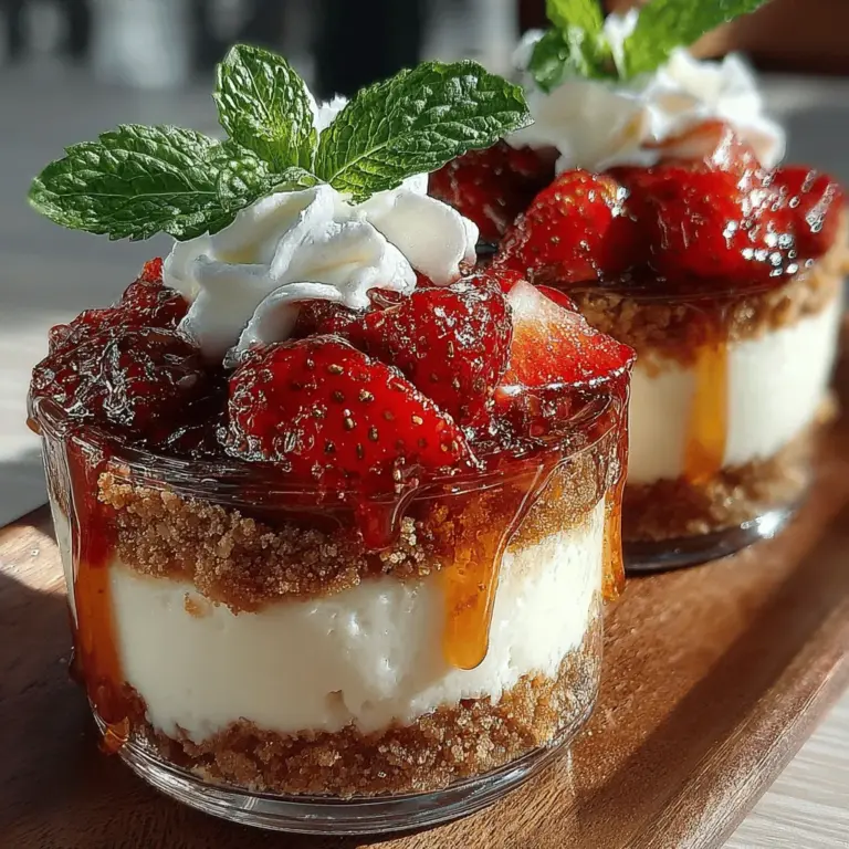 Die Kunst des Kochens ist eine wunderbare Möglichkeit, die Liebe zur Kulinarik auszudrücken. Besonders in der warmen Jahreszeit ist es angenehm, erfrischende und leichte Desserts zu kreieren. Ein Rezept, das sowohl einfach zuzubereiten ist als auch die Sinne verführt, ist die Berry Bliss No-Bake Strawberry Cheesecake Cups. Diese köstlichen Cheesecake-Becher sind nicht nur eine Augenweide, sondern auch ein wahrer Genuss für den Gaumen. Mit ihrer samtigen Frischkäsefüllung und der frischen Erdbeeren sind sie das perfekte Dessert für jede Gelegenheit, sei es eine Gartenparty, ein Geburtstagsfest oder einfach nur ein süßer Snack für sich selbst.