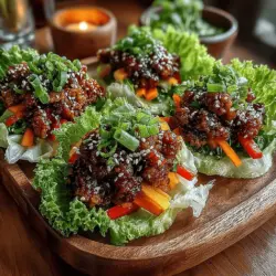 Mini Teriyaki Chicken Lettuce Wraps sind ein leichtes, gesundes und schmackhaftes Gericht, das sowohl beim Mittagessen als auch beim Abendessen begeistert. Diese asiatisch inspirierten Wraps kombinieren zartes Hähnchenhackfleisch mit frischem Gemüse und einer köstlichen Teriyaki-Sauce, die dem Gericht eine süßliche Note verleiht. Die Verwendung von Salatblättern anstelle von herkömmlichen Tortillas macht diese Wraps nicht nur kalorienärmer, sondern auch erfrischend und knackig. Ideal für gesunde Ernährung und perfekt für gesellige Abende oder Familienessen.