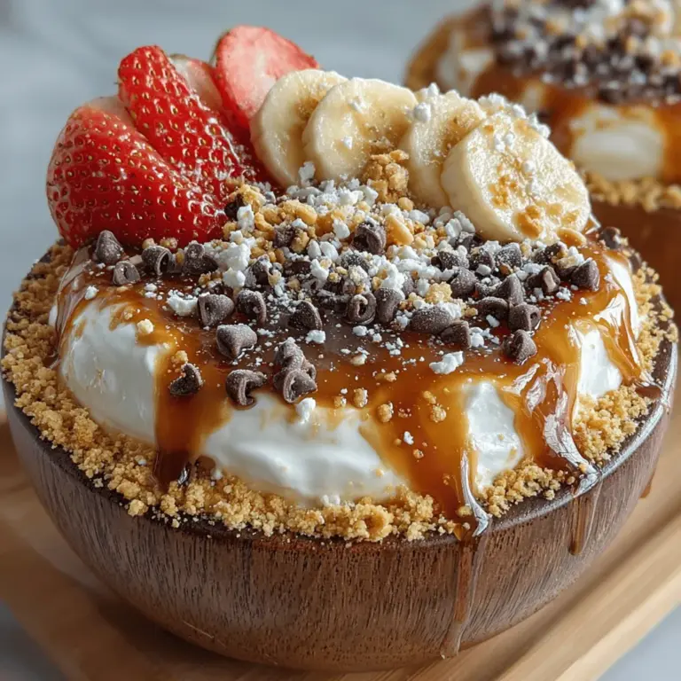 Die Erdnussbutter-Schokoladen-Joghurt-Schalen sind nicht nur ein himmlisches Dessert, sondern auch eine gesunde und nahrhafte Option für alle, die auf der Suche nach einer schnellen und köstlichen Snack-Idee sind. Diese Schalen vereinen die cremige Textur von griechischem Joghurt mit dem reichen Geschmack von Erdnussbutter und der süßen Note von Schokolade, was sie zu einem perfekten Genuss für jede Tageszeit macht. Ob als Frühstück, Snack oder Dessert – diese Joghurt-Schalen sind vielseitig und lassen sich leicht anpassen.
