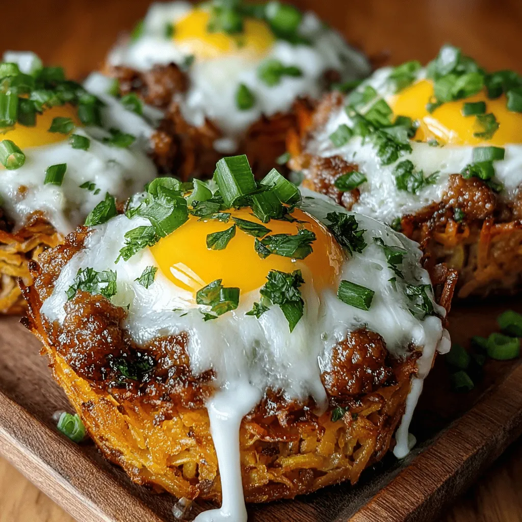 Mini-Süßkartoffel-Frühstücksnester sind nicht nur ein optisches Highlight auf jedem Frühstückstisch, sondern auch eine gesunde und nahrhafte Option, die perfekt in den hektischen Morgen passt. Diese kleinen Nester aus geriebenen Süßkartoffeln sind knusprig, sättigend und lassen sich vielseitig füllen. Egal, ob du ein Fan von herzhaftem Frühstück bist oder einfach nur eine schmackhafte Möglichkeit suchst, das Frühstück aufzupeppen, dieses Rezept bietet für jeden etwas.